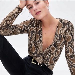 ZARA, Snake skin long sleeved bodysuit